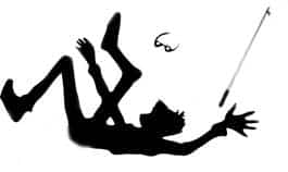 falling with boat hook